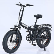 20-inch Fat Tire Folding Electric Sports Bike with Dual Suspension and 7-Speed