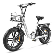 SAMEBIKE 20" Fat Tire Foldable Electric E-Bike, 7-Speed, Dual Suspension for Adults