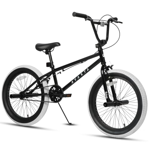 AVASTA Durable Hi-Ten Steel Freestyle BMX Bike for Kids & Beginners, 18/20-inch Wheels