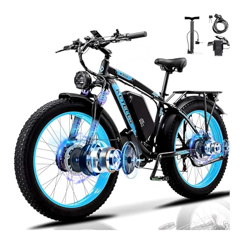 QIKAITU 3000W Dual Motor Fat Tire E-Bike, 48V 23Ah, 56-Mile Range