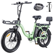 TWOFISH Folding Electric Bike: Adults, 36V Battery, 20-inch Fat Tires, Dual Seat