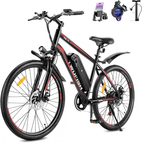 TWOFISH 26-inch Electric Mountain Bike for Adults, 36V 15Ah Battery, 7-Speed