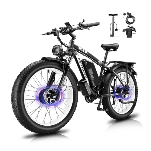 QIKAITU 3000W Dual Motor Fat Tire E-Bike, 48V 23Ah, 56-Mile Range