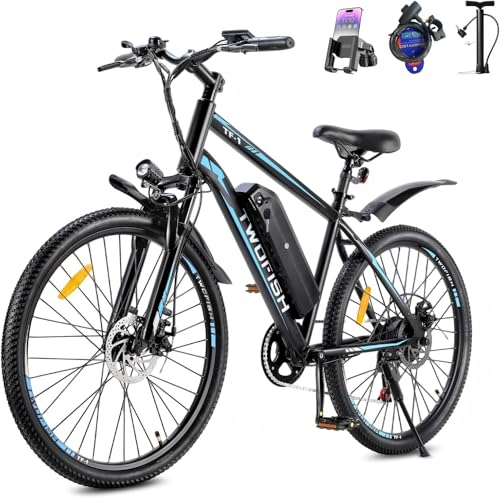 TWOFISH 26-inch Electric Mountain Bike for Adults, 36V 15Ah Battery, 7-Speed