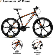 Hiland 26-inch Aluminum Frame Mountain Bike, 21 Speed, Dual Disc Brakes