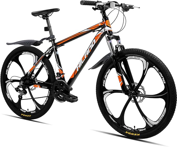 Hiland 26-inch Aluminum Frame Mountain Bike, 21 Speed, Dual Disc Brakes