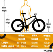 6725 H-Series Fat Bike: Shimano 7-Speed, Hydraulic Disc Brakes, 26x4" All-Terrain Tyres
