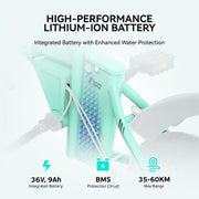 Eskute F100 Folding Electric Commuter E-Bike: 14-Inch Wheels, 35-Mile Range