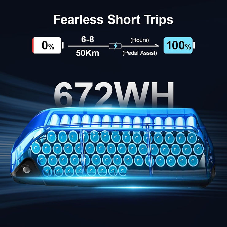 X50 Adult Electric Fat Tyre Bike, 20" Wheels, 48V Removable Battery, 250W Motor, 7-Speed