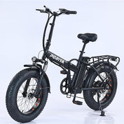 20-inch Fat Tire Folding Electric Sports Bike with Dual Suspension and 7-Speed
