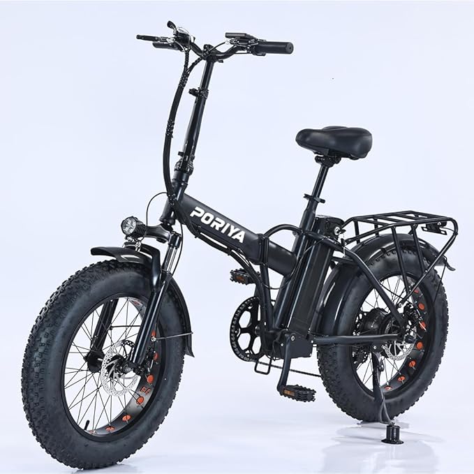 20-inch Fat Tire Folding Electric Sports Bike with Dual Suspension and 7-Speed