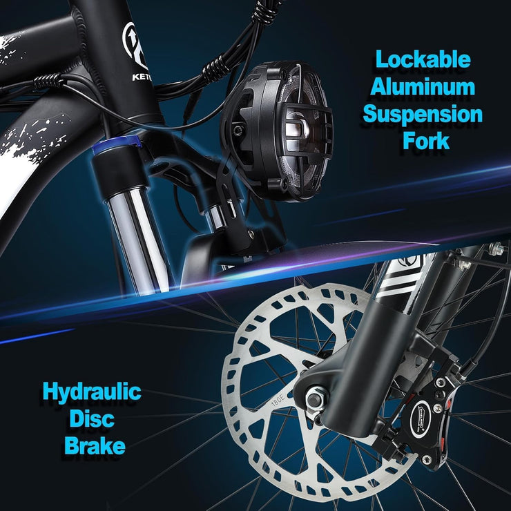 All-Terrain Electric Fat Tire Mountain Bike, 26-inch Wheels, 70+ Miles Range