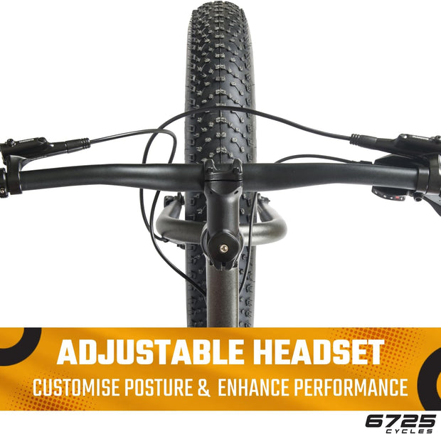 6725 H-Series Fat Bike: Shimano 7-Speed, Hydraulic Disc Brakes, 26x4" All-Terrain Tyres