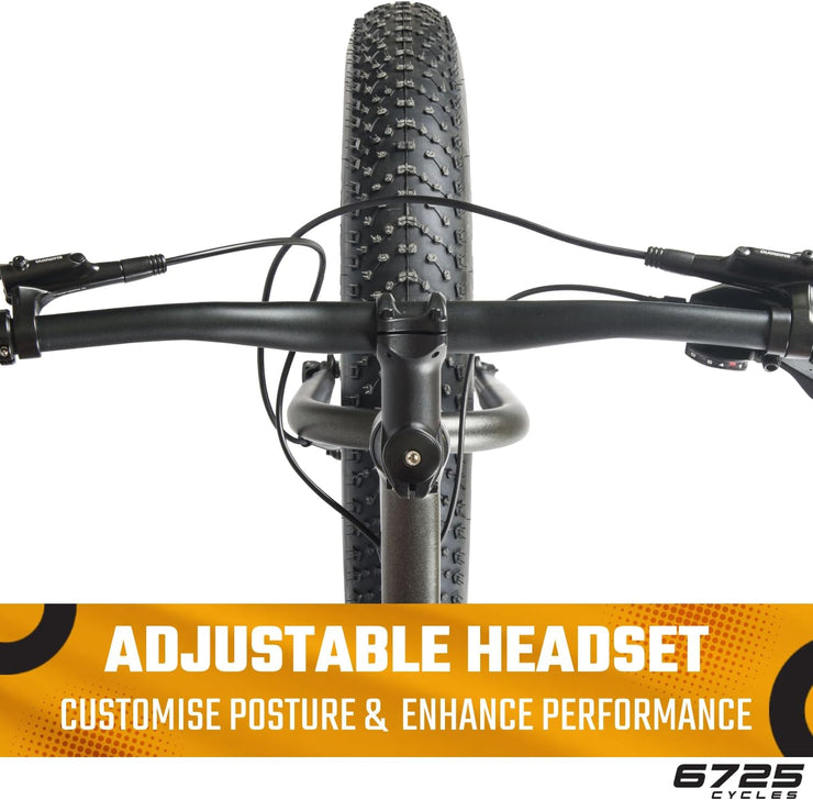 6725 H-Series Fat Bike: Shimano 7-Speed, Hydraulic Disc Brakes, 26x4" All-Terrain Tyres