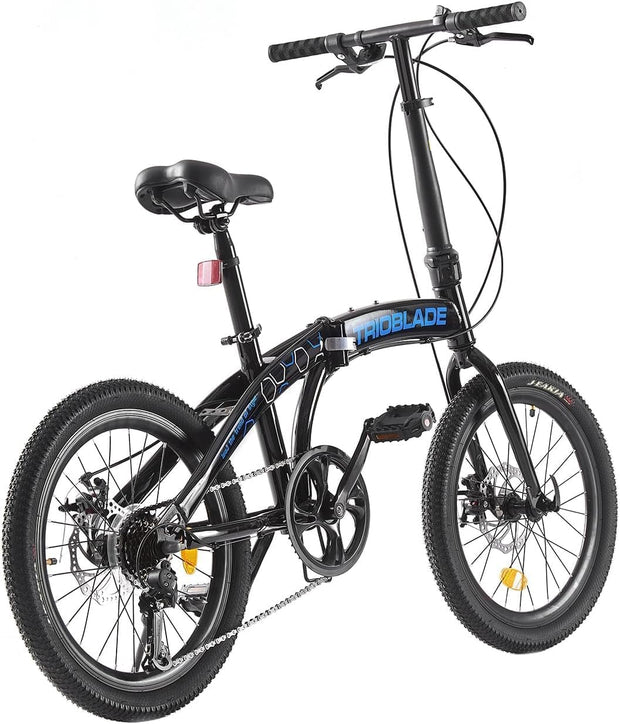 TRIOBLADE 20" Folding Bike: 7-Speed Shimano, Lightweight Aluminum Frame, Disc Brakes
