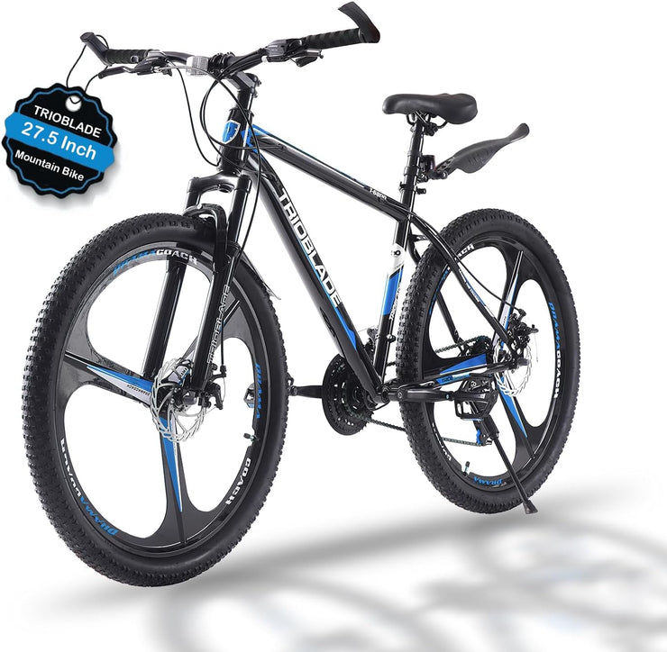 TRIOBLADE Adult Mountain Bike: 3-Spoke Wheels, 21-Speed Shimano, Disc Brakes, Lightweight Frame
