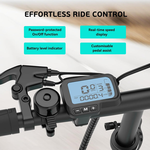 Eskute F100 Folding Electric Commuter E-Bike: 14-Inch Wheels, 35-Mile Range