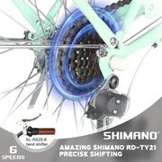 Glerc Missy Girls' 6-Speed Hybrid City Cruiser Bike with Wicker Basket