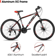 Hiland 26/27.5 Inch Aluminum Mountain Bike, 21-Speed Disc Brake MTB