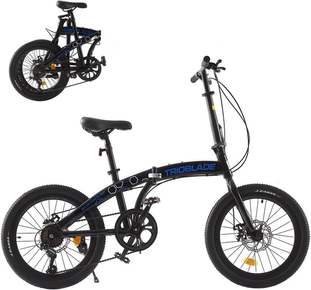 TRIOBLADE 20" Folding Bike: 7-Speed Shimano, Lightweight Aluminum Frame, Disc Brakes