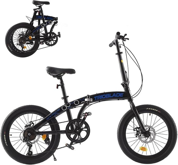 TRIOBLADE 20" Folding Bike: 7-Speed Shimano, Lightweight Aluminum Frame, Disc Brakes