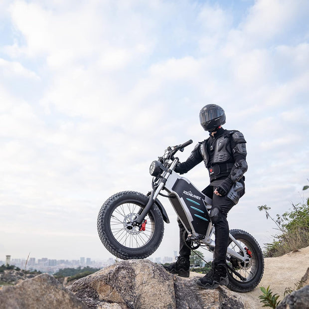 RZOGUWEX 20-inch Off-Road Electric Fat Tire Bike: 48V 25AH, Dual Suspension