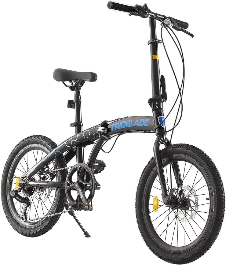 TRIOBLADE 20" Folding Bike: 7-Speed Shimano, Lightweight Aluminum Frame, Disc Brakes