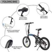 TRIOBLADE 20" Folding Bike: 7-Speed Shimano, Lightweight Aluminum Frame, Disc Brakes