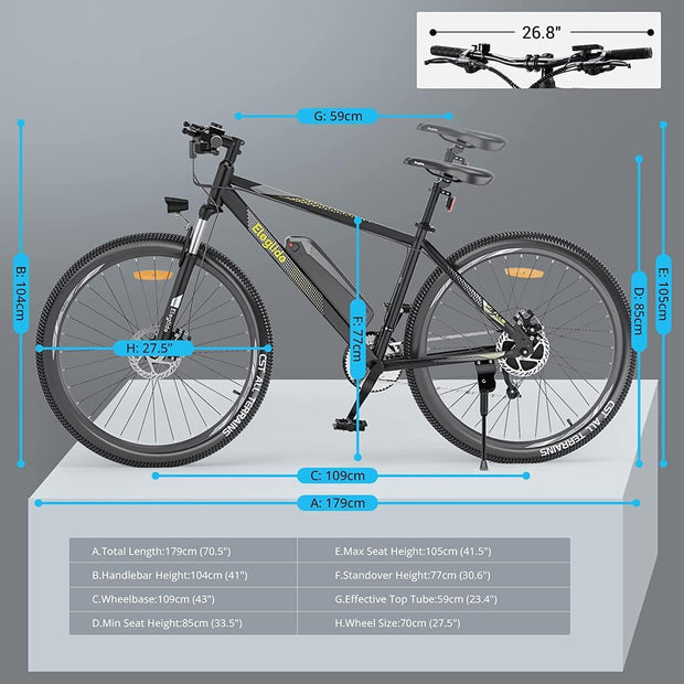 Eleglide Mopride 1 Plus Electric Mountain Bike, 12.5Ah Removable Battery, 21-Speed