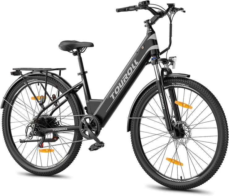 Touroll J1 ST 27.5" Electric Commuter & Trekking E-Bike, 62-Mile Range