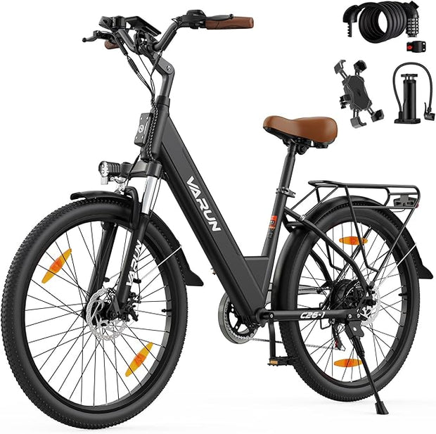 VARUN 26-inch Electric City Ebike: 48V 250W Motor, 7-Speed, Long Range Commuter
