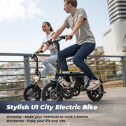 Finbike U1 14-inch Folding Electric Bike: LCD, 15.5mph, 28-Mile Range