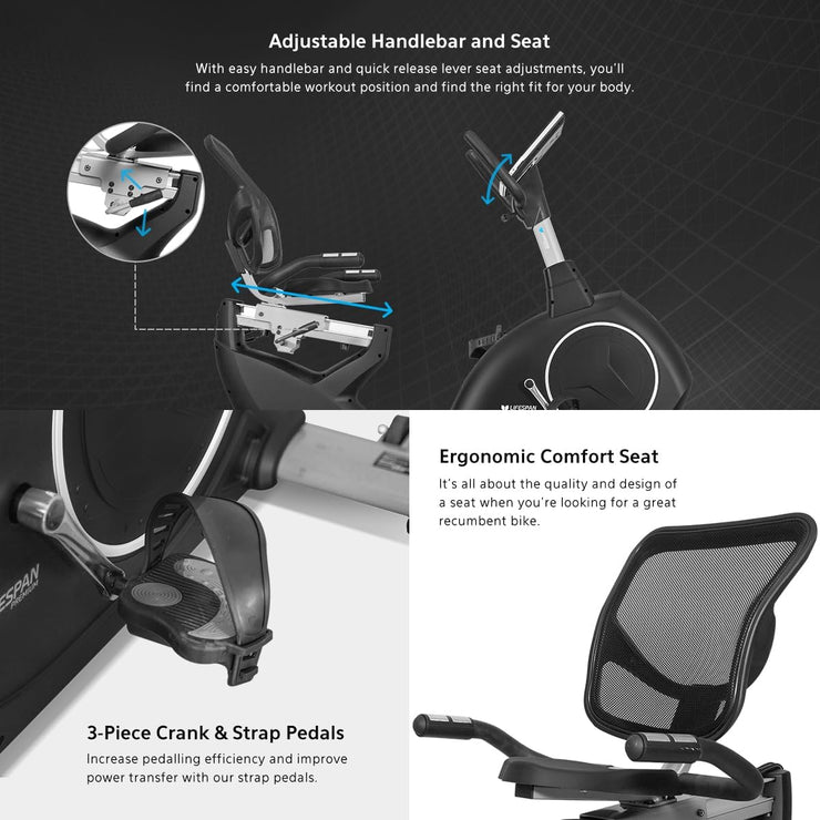 Lifespan Fitness RC-300 Recumbent Bike: Ergonomic, Magnetic, Adjustable, Quiet Home Cardio