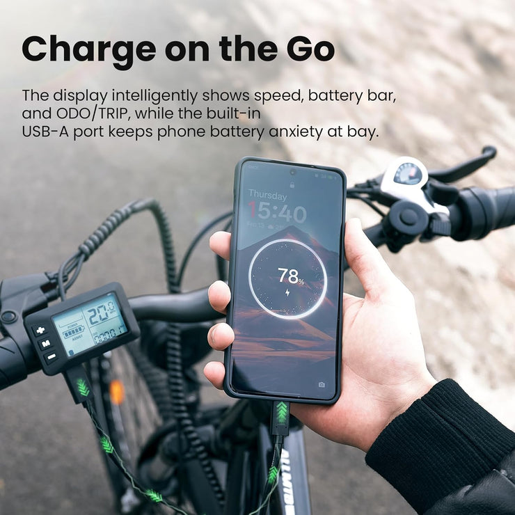 Finbike M50 Adult Electric Mountain Bike, 4-Link Suspension, 13Ah Battery, 7-Speed