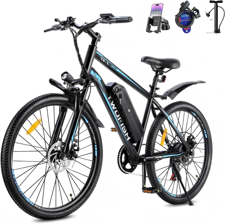 TWOFISH 26-inch Electric Mountain Bike for Adults, 36V 15Ah Battery, 7-Speed