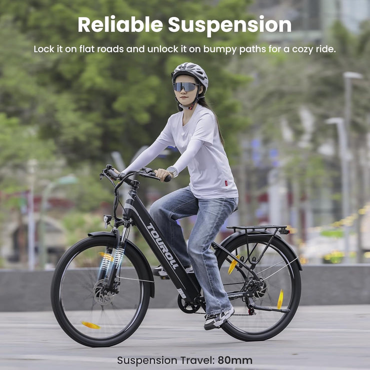 Touroll J1 ST 27.5" Electric Commuter & Trekking E-Bike, 62-Mile Range