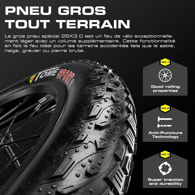 Shengmilo S600 Dual Motor Electric Mountain Bike 26" Fat Tire 48V 17.5Ah E-Bike