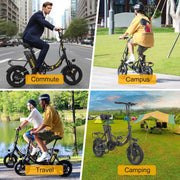 Hidoes C5 Portable Folding Electric Bike, 14-inch Wheels, Long Range Battery