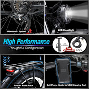 QIKAITU 3000W Dual Motor Fat Tire E-Bike, 48V 23Ah, 56-Mile Range