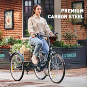 Viribus 26-inch Adult Tricycle, 7-Speed Cargo Trike with Basket for Seniors