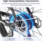 Touroll J1 ST 27.5" Electric Commuter & Trekking E-Bike, 62-Mile Range