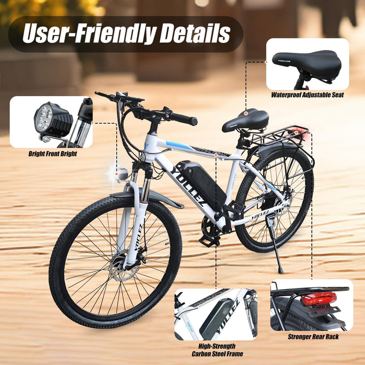 SUDOO 26" Electric Mountain Bike: 36V Removable Battery, 250W Motor
