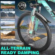 GSOU 26-inch Adult E-Mountain Bike, 250W, Long Range, 7-Speed Commuter